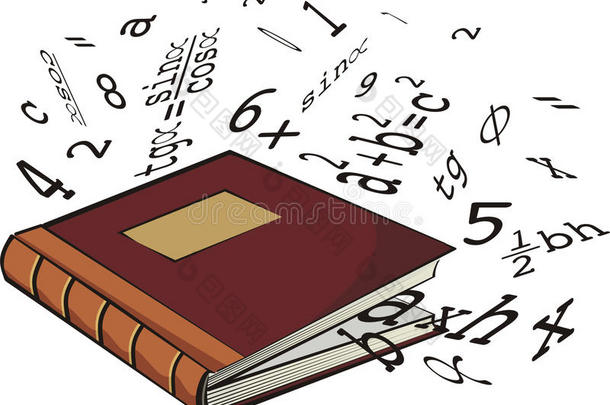 学校教科书-数字和数学公式