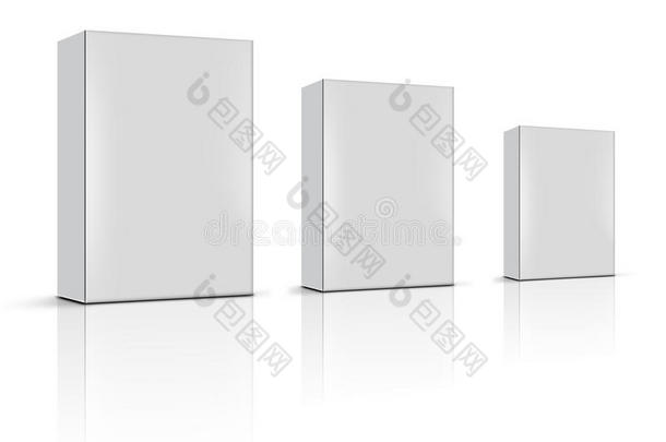 三个空白产品盒
