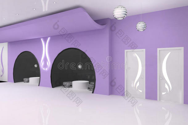紫罗兰色现代室内装饰门