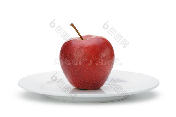 盘上的红苹果