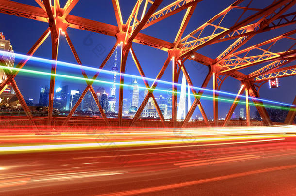 上海美丽的夜景桥