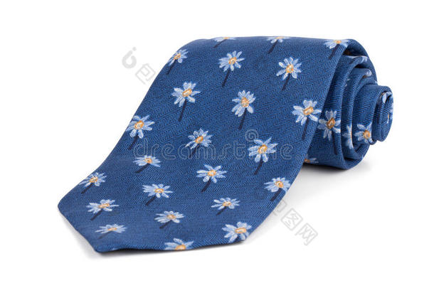 卷公蓝领带