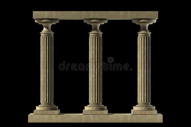 三根古老的大理石柱