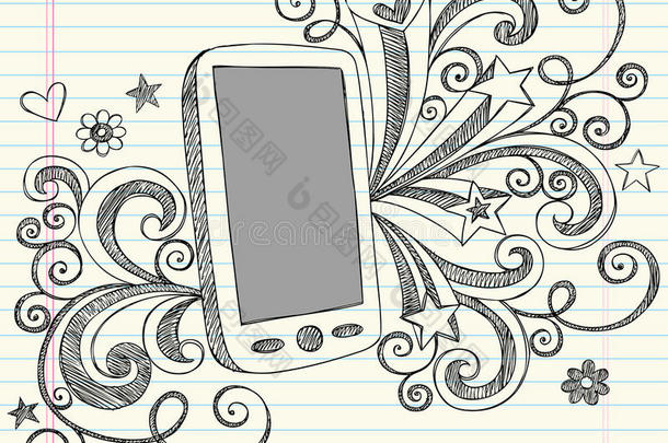 手机PDA粗略涂鸦矢量