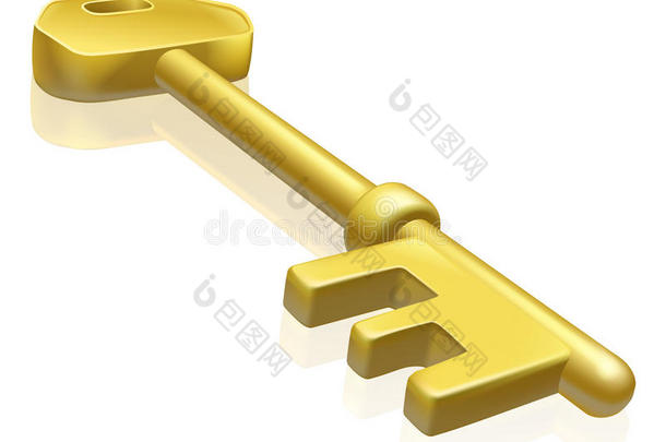 黄铜或金钥匙插画