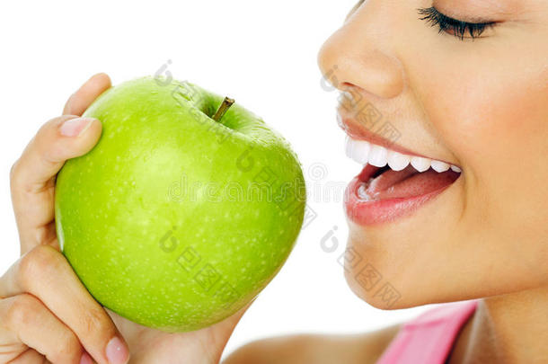 女人吃苹果