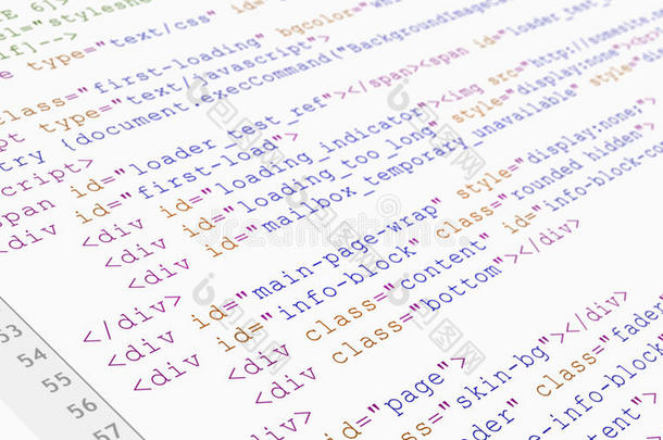 白色背景下的<strong>网站html</strong>代码浏览器视图