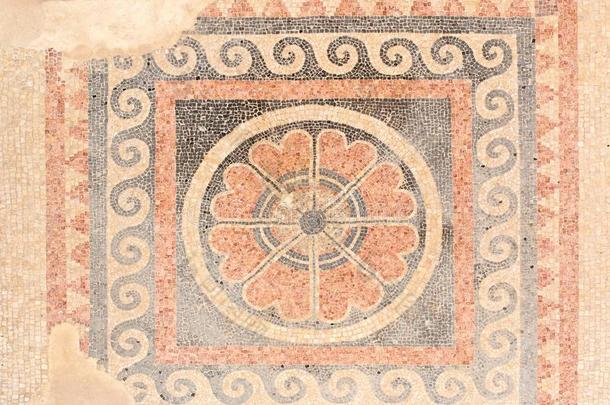 马希律王宫殿的古代马赛克地板