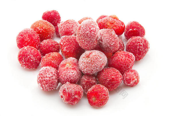 甜美的冰冻草莓
