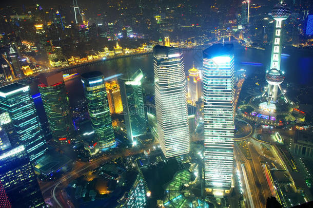 上海夜景俯瞰