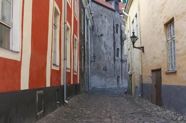 爱沙尼亚塔林古镇风景优美的古街