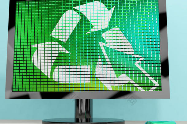 回收图标电脑屏幕显示回收和环保