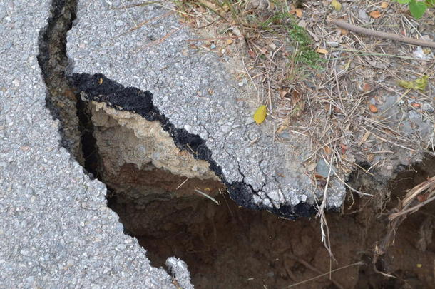 地震毁坏的道路