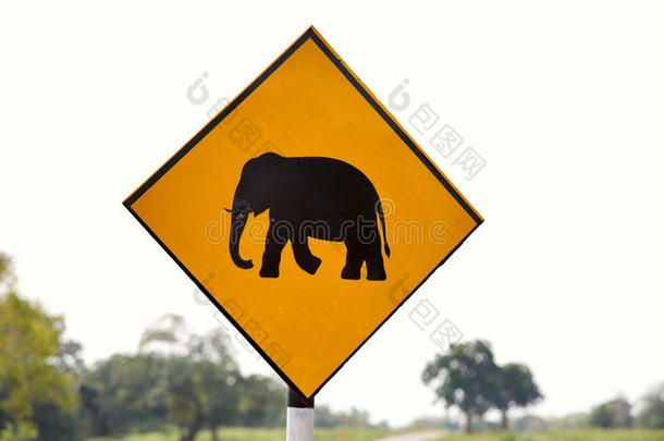 道路上的黄象<strong>减弱</strong>标志