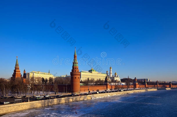 冬日的莫斯科克里姆林宫。俄罗斯
