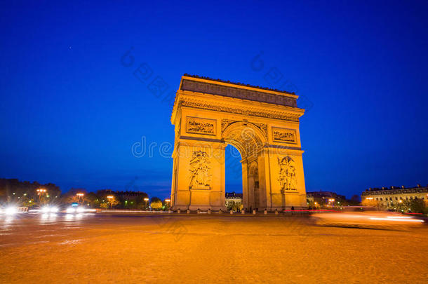 法国巴黎。凯旋门。