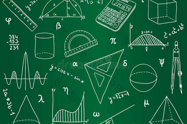 学校黑板上的数学图标