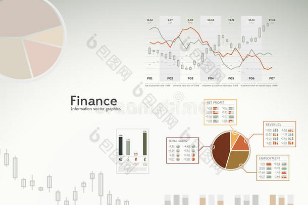 金融信息图表-图表，统计