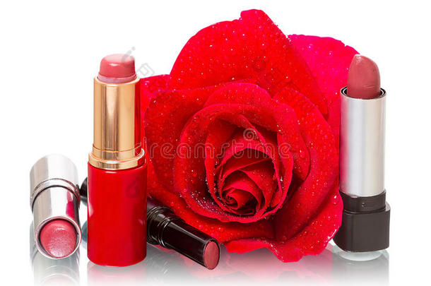 唇膏和红玫瑰