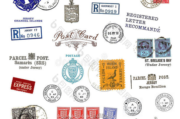 海峡群岛的邮票和标签