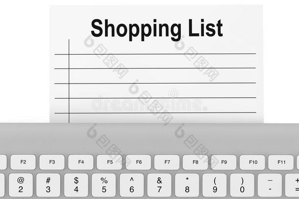 带键盘的<strong>购物清单</strong>