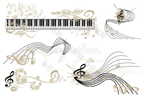 琴键和钢琴键盘