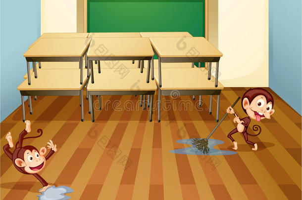猴子打扫教室