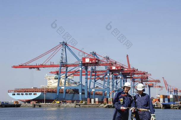 码头工人和集装箱港口