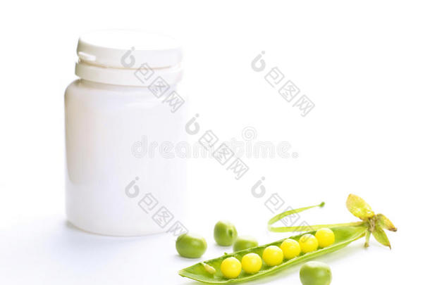 豌豆和维生素奶瓶