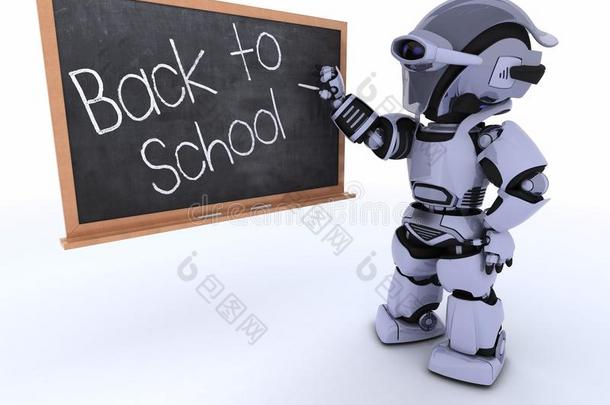 带着学校黑板的机器人回学校