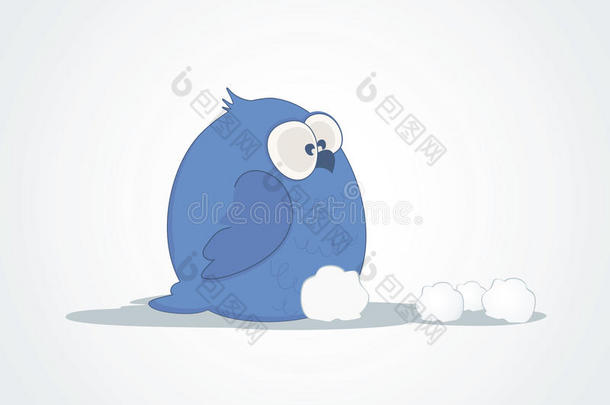 蓝色鸟的插图
