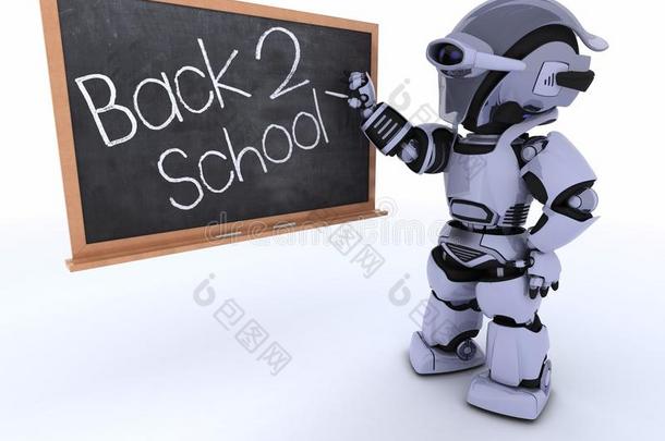 带着学校黑板的机器人回学校