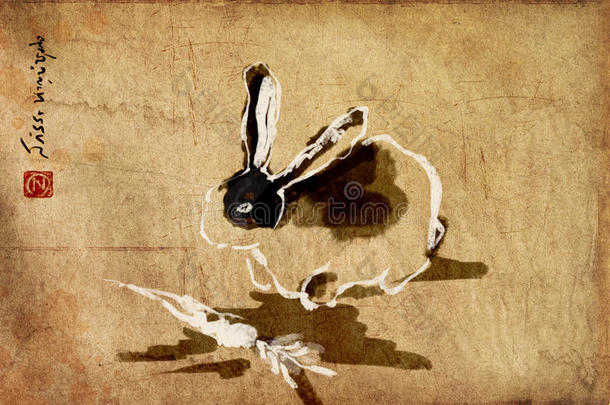 兔国画，苏米