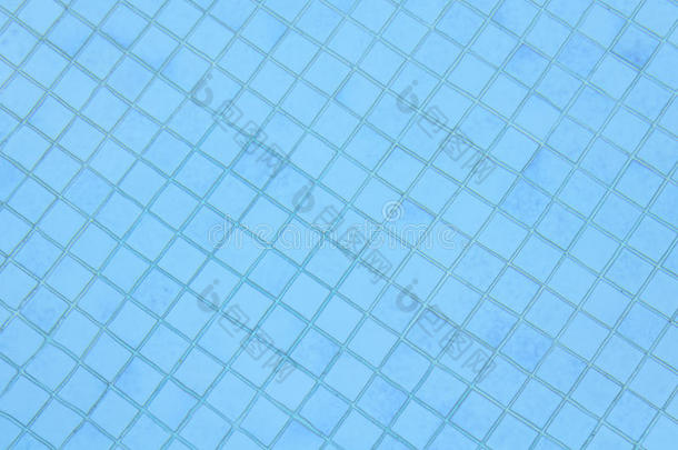 蓝色泳池瓷砖背景
