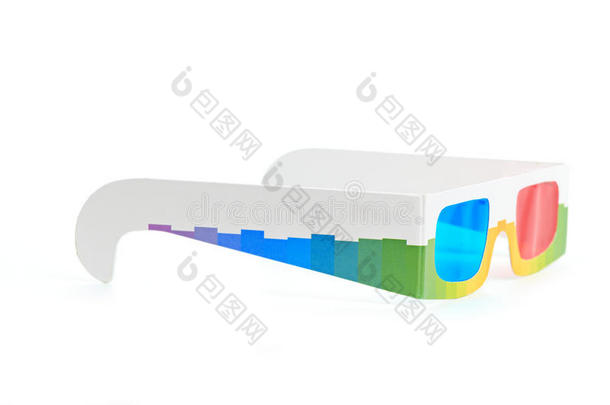 3d眼镜与白色隔离