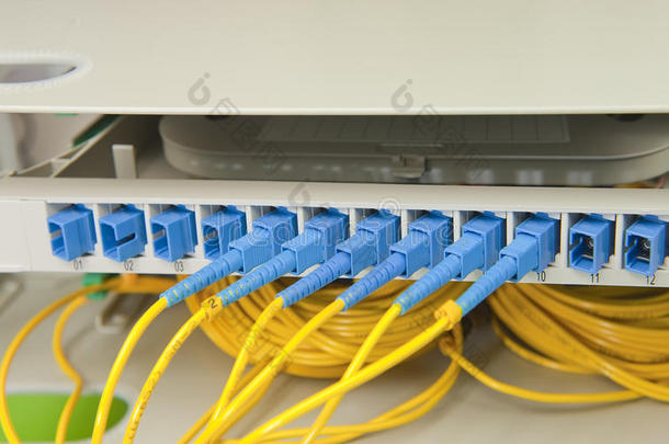 <strong>光纤网络</strong>电缆和服务器