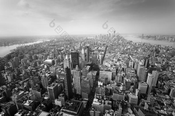曼哈顿-纽约下曼哈顿鸟瞰图