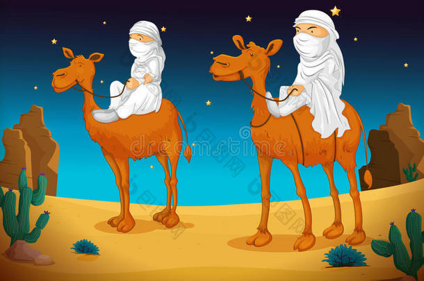 骆驼上的阿拉伯人