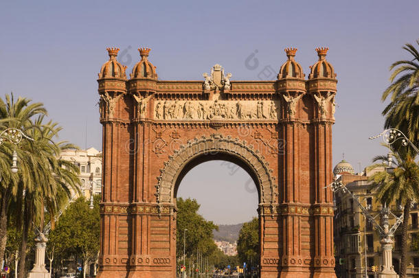 巴塞罗那凯旋门，加泰罗尼亚，西班牙。