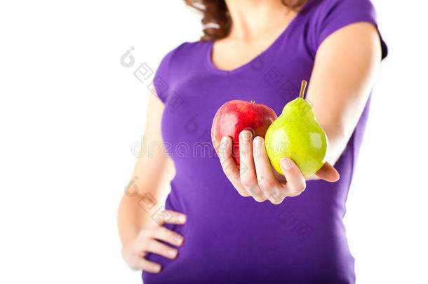 健康饮食-苹果梨女