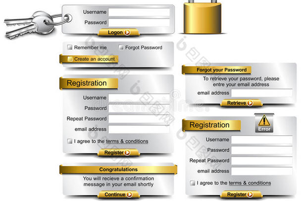 登录密码注册web元素