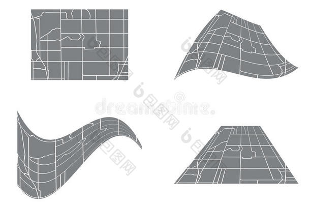 城市路线图-集合-矢量