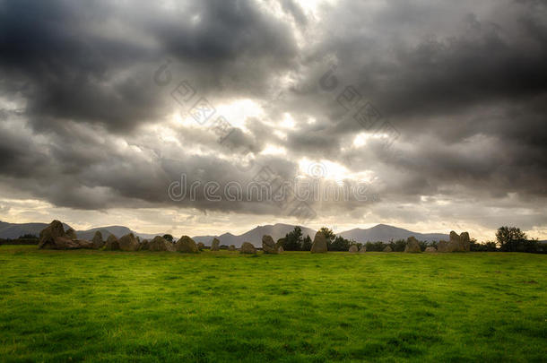 凯斯威克附近的castlerigg stone circle