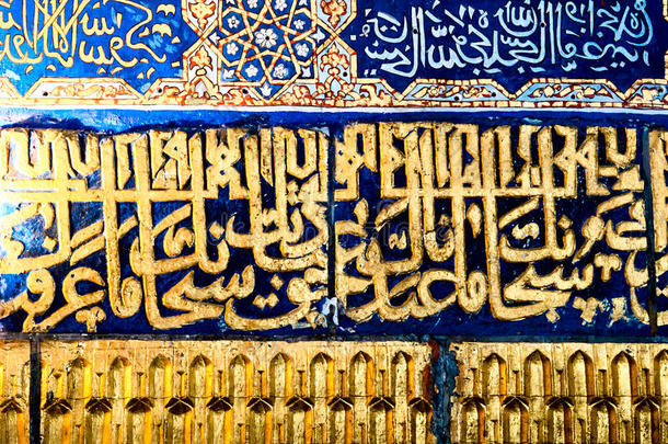 撒马尔罕的墙壁装饰。
