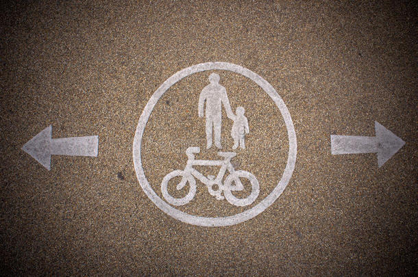 行人和自行车专用车道标志