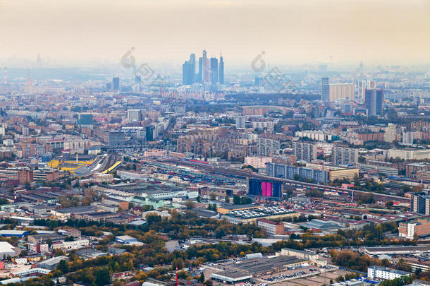 <strong>雾霾</strong>中的莫斯科城与城市景观