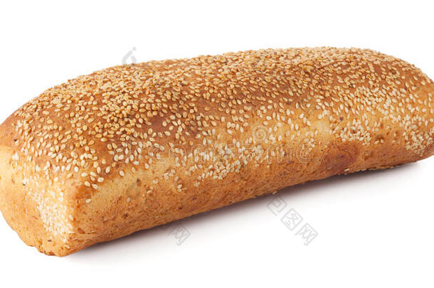一条带芝麻的新鲜面包