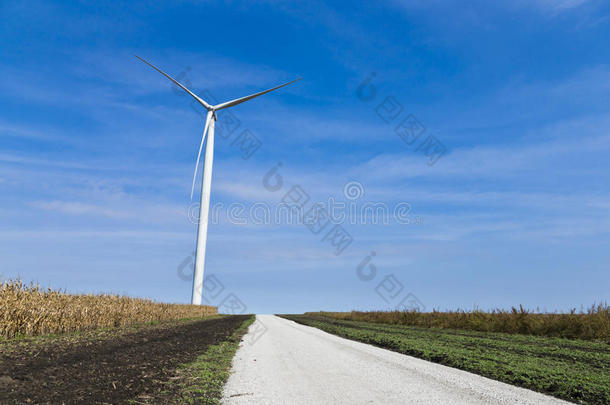 农场间的风力发电机