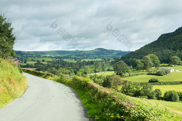 威尔士山谷中通往远方的道路