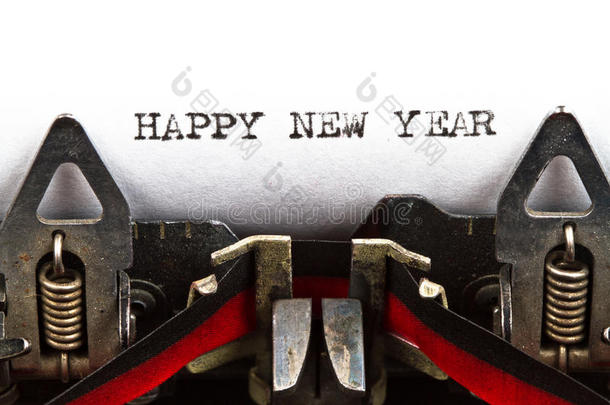 带文字的打字机新年快乐
